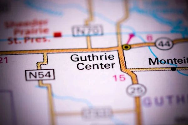 Centro Guthrie Iowa Eeuu Mapa —  Fotos de Stock