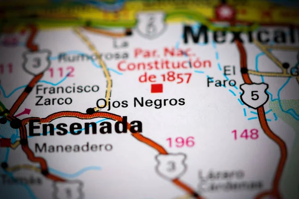 Ojos Negros. Mexico on a map