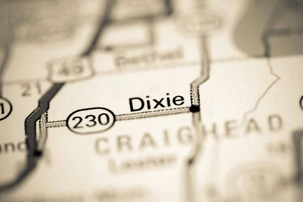 Dixie Arkansas Usa Geography Map — Stock Photo, Image