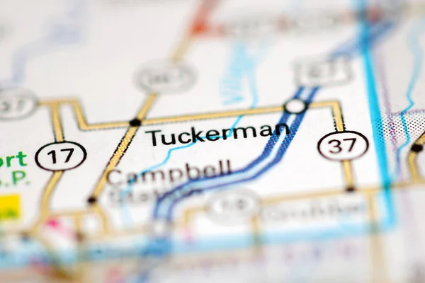 Tuckerman Arkansas Eua Sobre Mapa Geografia — Fotografia de Stock