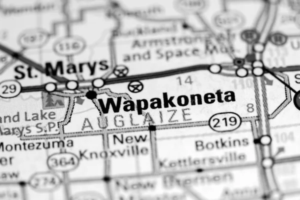 Wapakoneta Vagyok Ohióban Usa Térképen — Stock Fotó