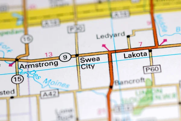 Swea City Iowa Stati Uniti Una Mappa — Foto Stock