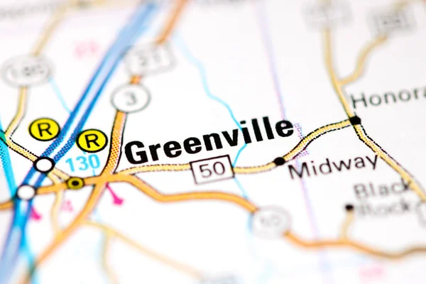 Greenville Alabama Eua Sobre Mapa — Fotografia de Stock