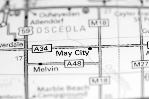 May City Iowa Eeuu Mapa —  Fotos de Stock