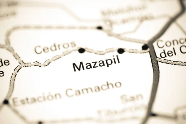 Mazapil. Mexico on a map