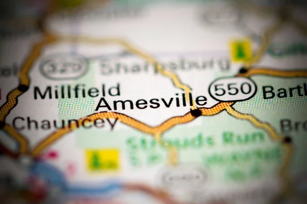 Емесвілл Огайо Сша Географічній Карті — стокове фото
