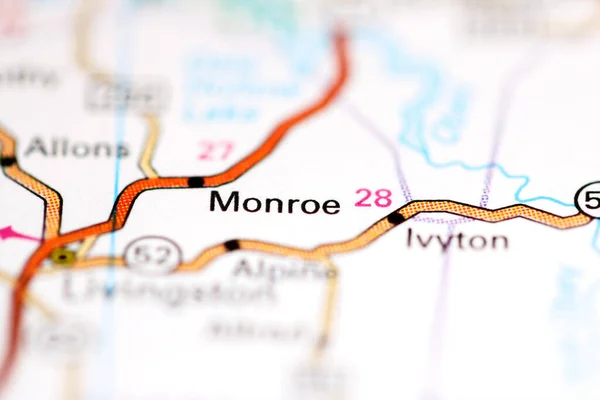 Monroeo Tennessee Usa Auf Einer Geografischen Karte — Stockfoto