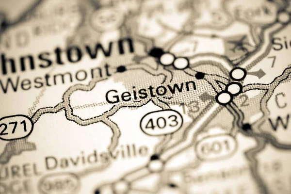 Geistown Pennsylvania Eeuu Mapa — Foto de Stock