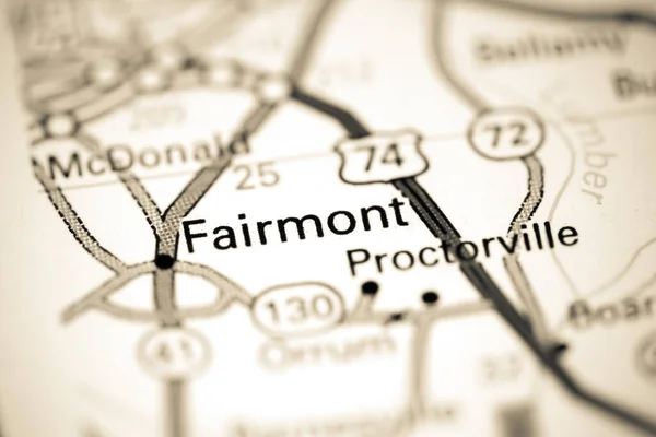 Fairmont Severní Karolína Usa Mapě — Stock fotografie