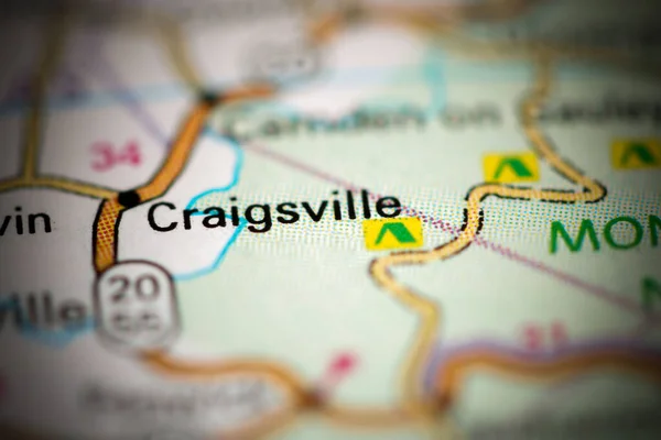 Het Craigsville West Virginia Usa Een Aardrijkskundekaart — Stockfoto