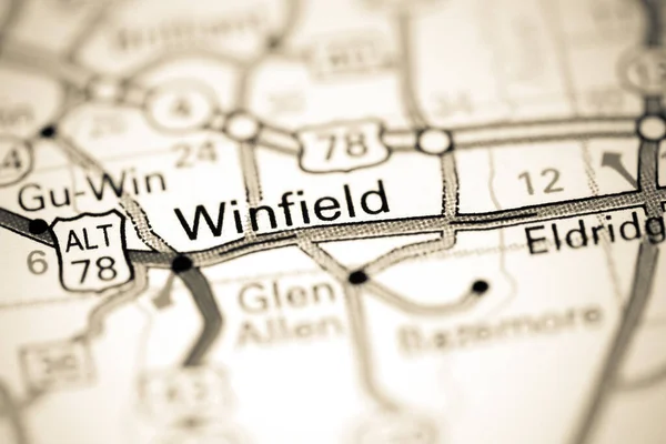 Winfielde Alabama Usa Mapě — Stock fotografie