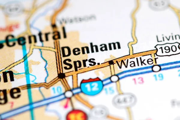 丹纳姆泉路易斯安那州地图上的美国 — 图库照片