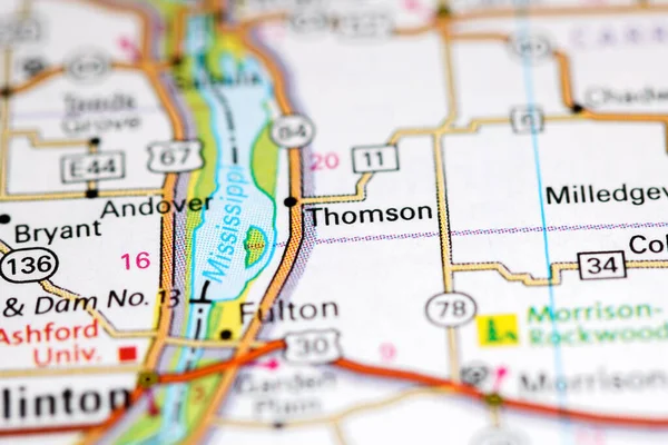 Thomson Alltså Illinois Usa Karta — Stockfoto