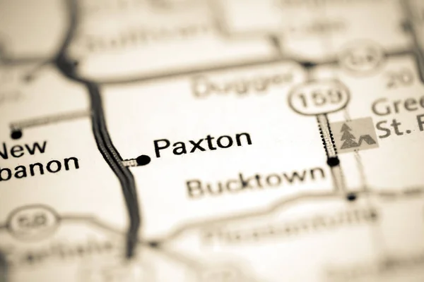 Paxton Indiana Abd Coğrafya Haritasında — Stok fotoğraf