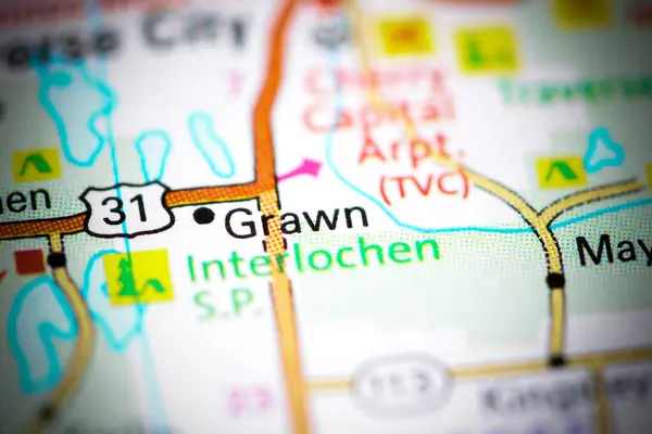 Grawn Michigan Eeuu Mapa — Foto de Stock