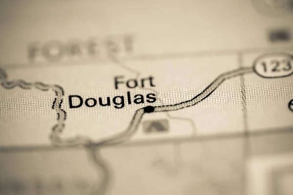 Форт Дуглас Арканзас Сша Географической Карте — стоковое фото