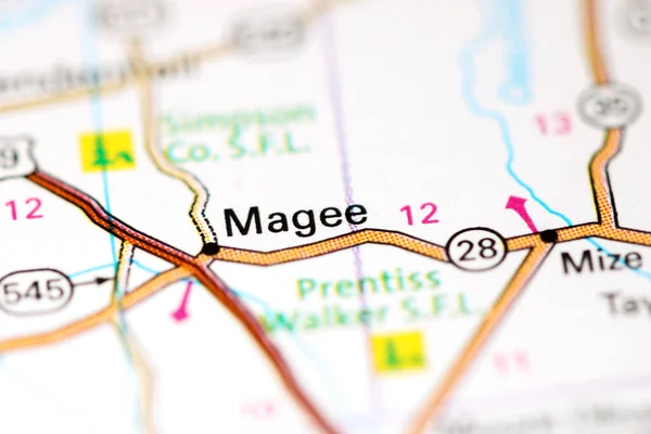 マギーだ ミシシッピ州 地図上のアメリカ — ストック写真