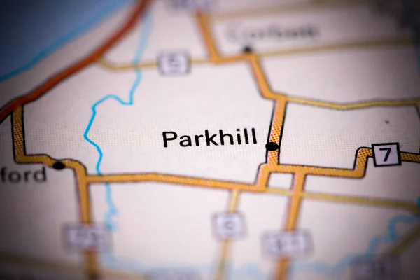 Parkhill Canadá Sobre Mapa — Fotografia de Stock
