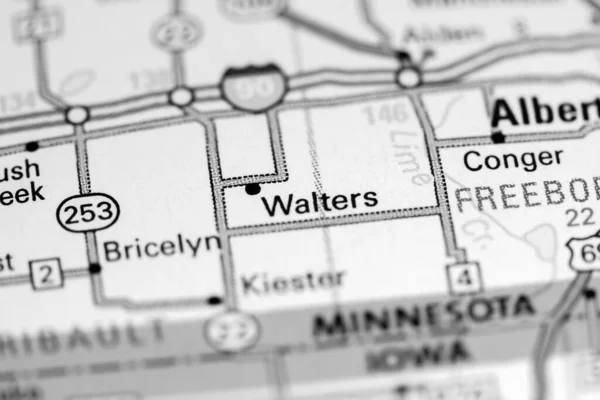 Γουόλτερς Μινεσότα Ηπα Ένα Χάρτη — Φωτογραφία Αρχείου