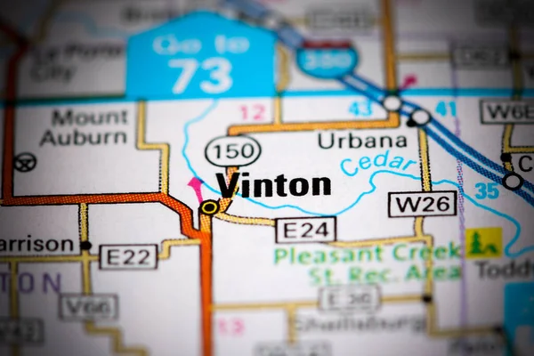 Vinton Iowa Eua Sobre Mapa — Fotografia de Stock