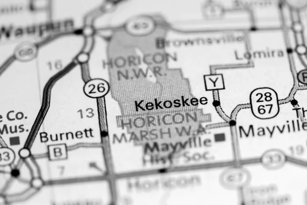 Kekoskee Wisconsin Abd Haritada — Stok fotoğraf