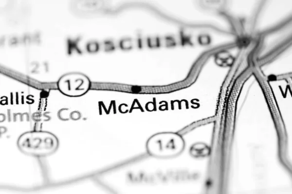 Mcadams Vagyok Mississippi Vagyok Usa Térképen — Stock Fotó