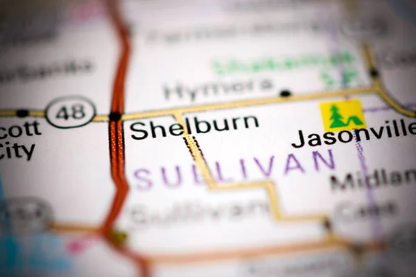 Shelburn Indiana Usa Mapě Geografie — Stock fotografie
