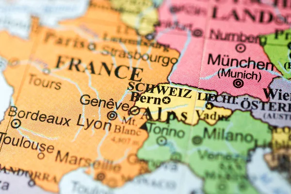 Berna Europa Una Carta Geografica — Foto Stock