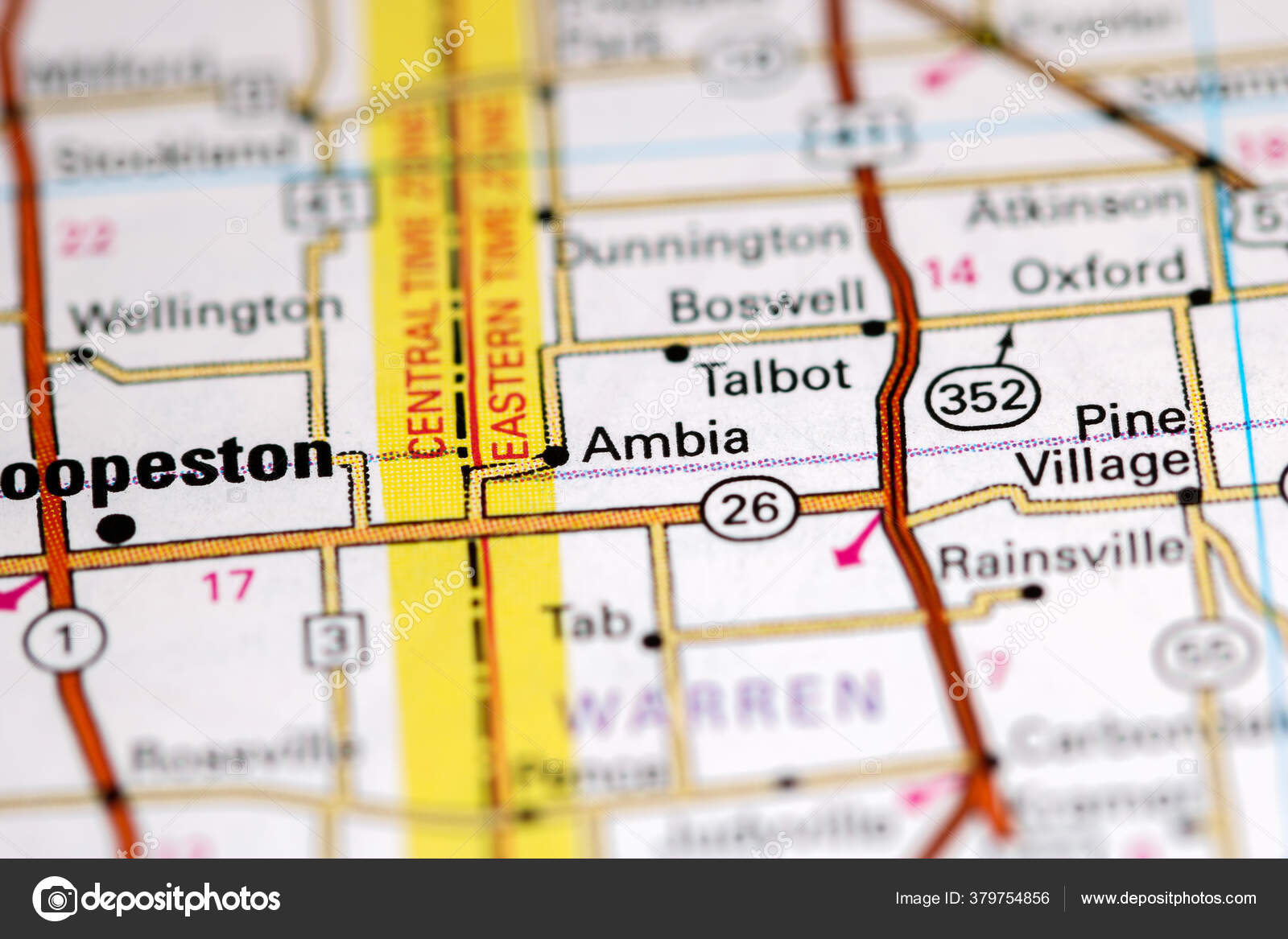 Ambia Indiana Usa Map — Stock Photo © aliceinwonderland2020 379754856