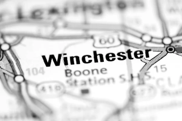 Winchester Kentucky États Unis Sur Une Carte Géographique — Photo