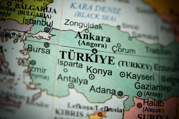 Τούρκιγιε Ευρώπη Χάρτη Γεωγραφίας — Φωτογραφία Αρχείου