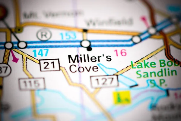 Millerova Zátoka Texas Usa Mapě — Stock fotografie