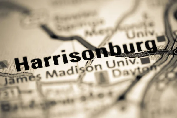 Harrisonburg Virginia Usa Een Aardrijkskundekaart — Stockfoto