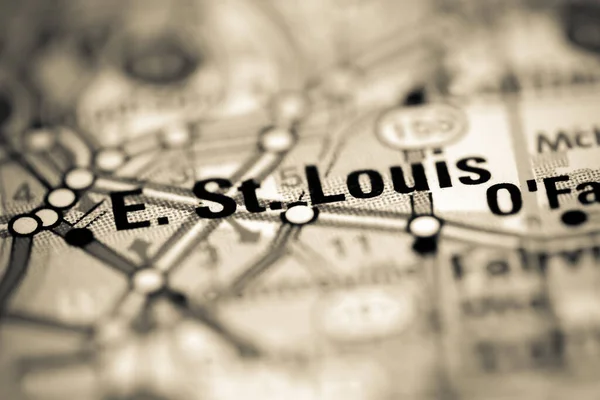 East Louis Illinois Eeuu Mapa Geográfico —  Fotos de Stock