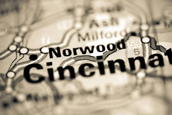 ノーウッド オハイオ州 地理地図上のアメリカ — ストック写真