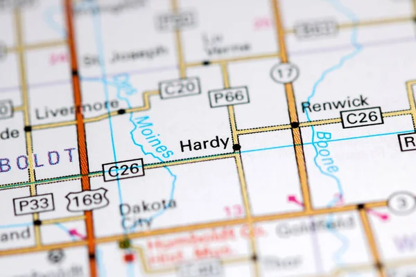 Hardy Iowa Eeuu Mapa — Foto de Stock