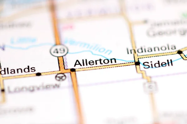 Det Allerton Illinois Usa Geografisk Karta — Stockfoto