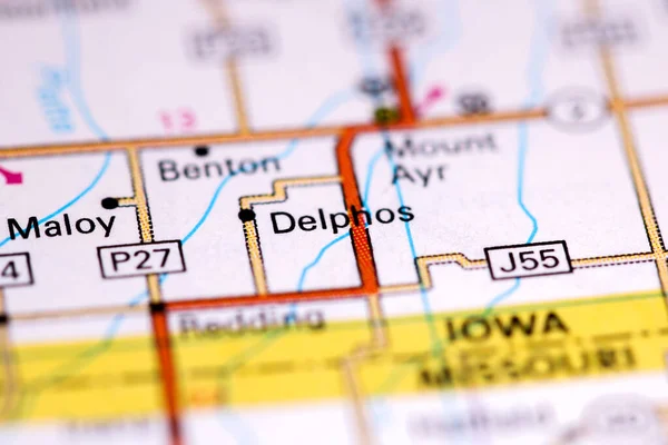 Delphos Iowa Stati Uniti Una Mappa — Foto Stock
