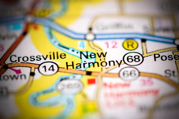 New Harmony Indiana Stati Uniti Una Mappa Geografica — Foto Stock