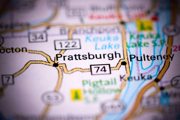 Prattsburgh New York Usa Auf Einer Karte — Stockfoto