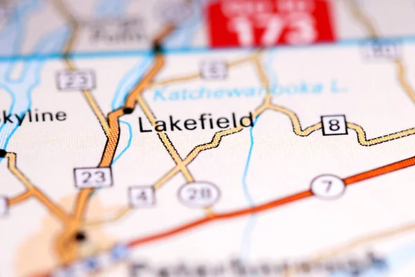 Lakefield Canadá Sobre Mapa — Fotografia de Stock