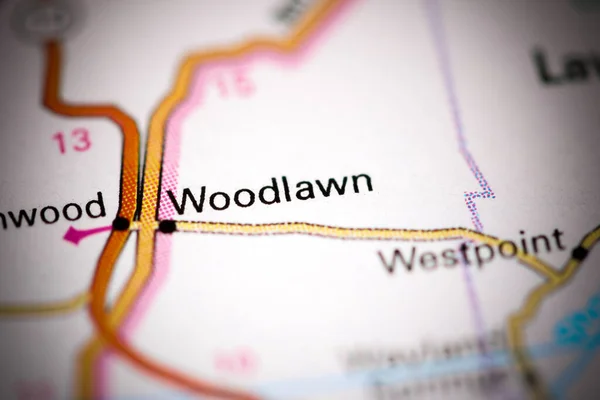 Woodlawn Vagyok Tennessee Ben Usa Térképen — Stock Fotó