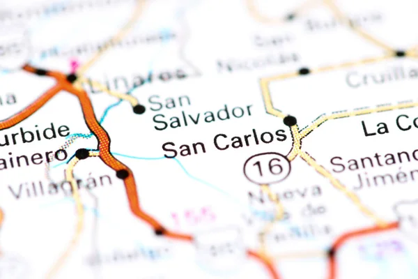 San Carlos México Sobre Mapa — Fotografia de Stock