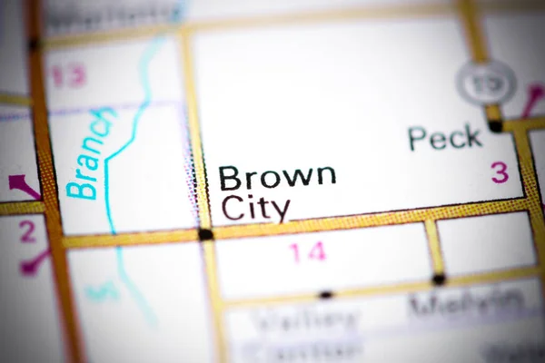 Brown City Michigan Eeuu Mapa —  Fotos de Stock