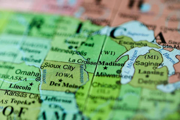 Iowa Usa Geography Map — Stock Photo, Image