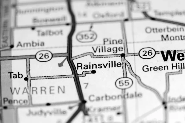 Rainsville Indianie Usa Mapie — Zdjęcie stockowe