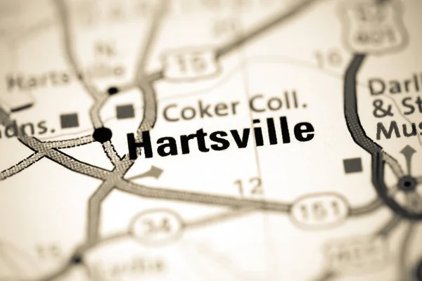 Hartsville Augusta Eua Sobre Mapa — Fotografia de Stock