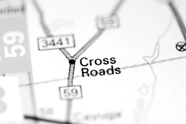 Atravessar Estradas Texas Eua Sobre Mapa — Fotografia de Stock