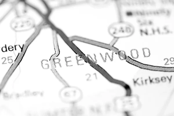 グリーンウッド オーガスタ 地図上のアメリカ — ストック写真
