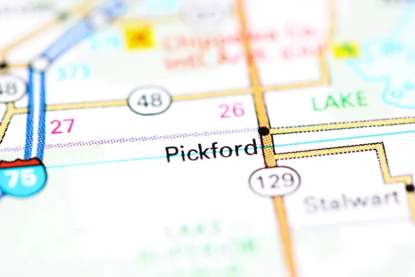 Pickford Michigan Stati Uniti Una Mappa — Foto Stock